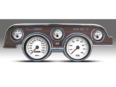 New Vintage USA Performance Series Direct Fit Gauge and Wiring Kit; White (67-68 Mustang)