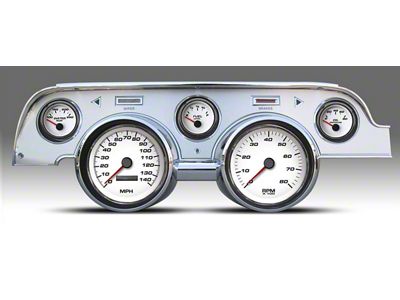 New Vintage USA Performance Series Direct Fit Gauge and Wiring Kit; White (67-68 Mustang)