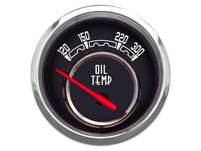 New Vintage USA Woodward Series Oil Temperature Gauge; Black; 2-1/16-Inch (Universal; Some Adaptation May Be Required)