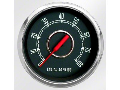 New Vintage USA Woodward Series Tachometer; 8K; Black; 3-3/8-Inch (Universal; Some Adaptation May Be Required)