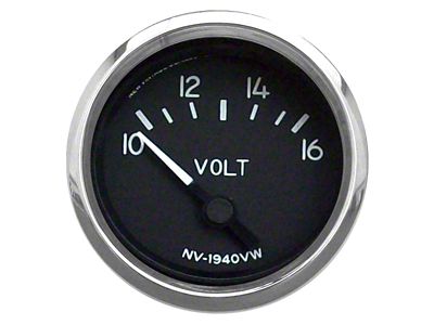 New Vintage USA 1940 Series Voltmeter Gauge; Black; 2-1/16-Inch (Universal; Some Adaptation May Be Required)