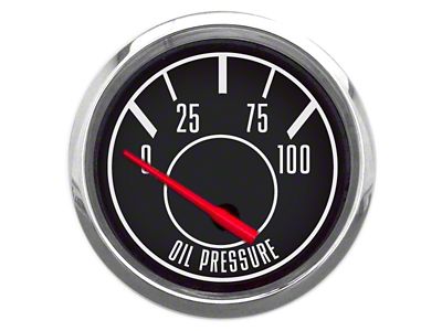 New Vintage USA 1967 Series Oil Pressure Gauge with Sender; 100 PSI; 2-1/16-Inch (Universal; Some Adaptation May Be Required)