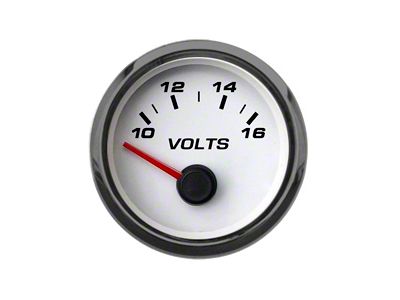 New Vintage USA Performance Series Voltmeter Gauge; White; 2-1/16-Inch (Universal; Some Adaptation May Be Required)