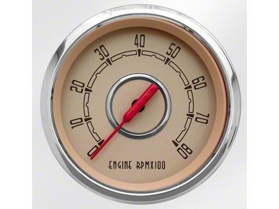 New Vintage USA Woodward Series Tachometer; 8K; Beige; 3-3/8-Inch (Universal; Some Adaptation May Be Required)