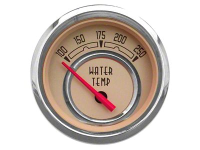 New Vintage USA Woodward Series Water Temperature Gauge; Beige; 2-1/16-Inch (Universal; Some Adaptation May Be Required)