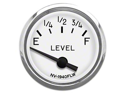 New Vintage USA 1940 Series Fuel Level Gauge; White; 2-1/16-Inch (Universal; Some Adaptation May Be Required)