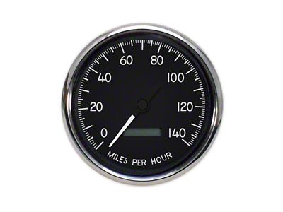 New Vintage USA 1940 Series Speedometer; 140 MPH; Programmable; Black; 3-3/8-Inch (Universal; Some Adaptation May Be Required)