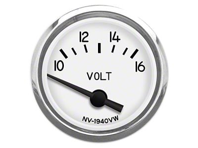 New Vintage USA 1940 Series Voltmeter Gauge; White; 2-1/16-Inch (Universal; Some Adaptation May Be Required)