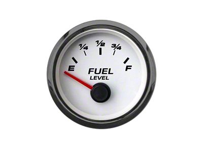 New Vintage USA Performance Series Fuel Level Gauge; White; 2-1/16-Inch (Universal; Some Adaptation May Be Required)