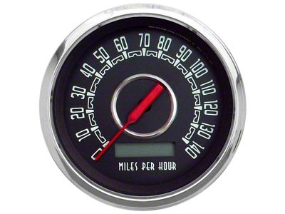 New Vintage USA Woodward Series Speedometer; 140 MPH; Black; 3-3/8-Inch (Universal; Some Adaptation May Be Required)