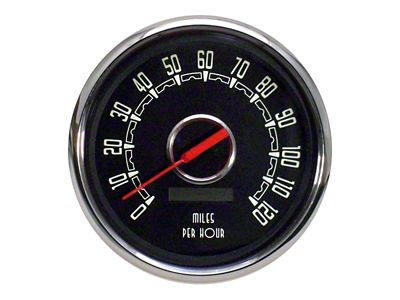 New Vintage USA Woodward Series Speedometer; 140 MPH; Black; 4-3/8-Inch (Universal; Some Adaptation May Be Required)