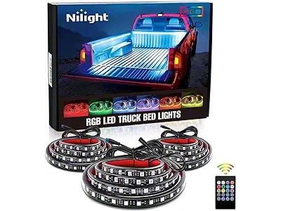 Nilight RGB Truck Bed LED Light Strip Kit with RF Remote; 60-Inch (Universal; Some Adaptation May Be Required)