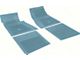 Front and Rear Floor Mats with Bow Tie Logo; Light Blue (68-74 Chevy II, Nova)