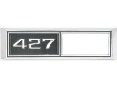 Front Side Marker Bezels with 427 Logo; Chrome with Black Background (68-69 Chevy II, Nova)