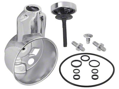 Power Steering Reservoir for Saginaw Power Steering Pumps; Chrome (1968 Small Block V8 Chevy II)