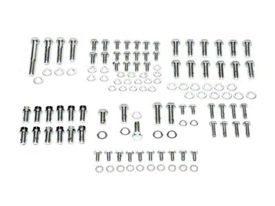 Nova Engine Bolt Kit, Small Block, Chrome, For Cars With Exhaust Headers, 1967-69