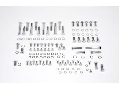 Nova Engine Bolt Kit, Small Block, Chrome, For Cars With Stock Exhaust Manifolds, 1967-69