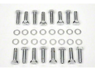 Nova Intake Manifold Bolt Set, Big Block, Bowtie Stamped,Chrome, 1967-69