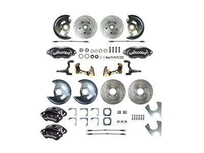 The Right Stuff Detailing Performance Series At The Wheel 4-Wheel Disc Brake Conversion Kit; Black Calipers (69-74 Nova)