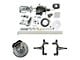 The Right Stuff Detailing Performance Series Hydro Boost 2-Inch Drop Front Disc Brake Conversion Kit with Chrome Brake Booster/Master Cylinder; Black Calipers (68-74 Chevy II, Nova)