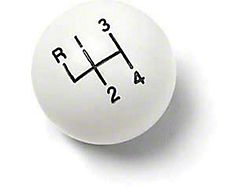 Nova Shift Knob, White, 5/16-18 Thread, 1962-1979