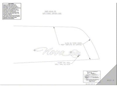 Nova SS Quarter Panel Emblem Template Kit, 1965 (Nova, Super Sport SS Coupe, Two-Door)