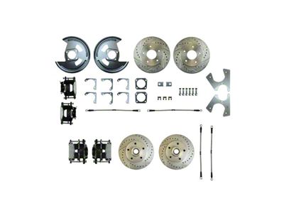 The Right Stuff Detailing Street Series 4-Wheel Disc Brake Conversion Kit without E-Brake Cable; Black Calipers (1978 Nova)