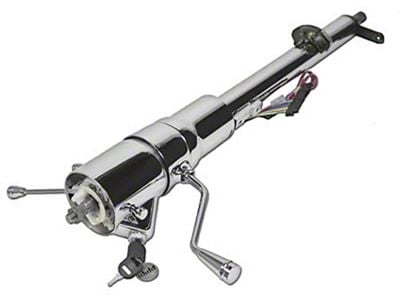 Nova Tilt Steering Column, Column Shift, Chrome, With Standard Ignition, IDIDIT, 1969-1973