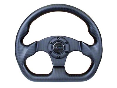 NRG Innovations Flat Bottom 320mm Carbon Fiber Steering Wheel; Matte Carbon Fiber (Universal; Some Adaptation May Be Required)