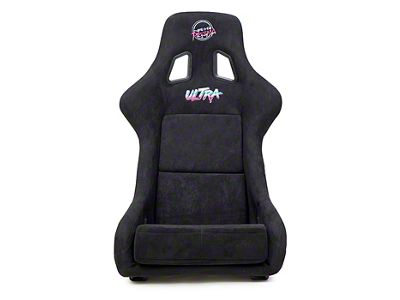 NRG Innovations Prisma Bucket Seat; X-Large; Black Alcantara and Ultra Logo (Universal; Some Adaptation May Be Required)