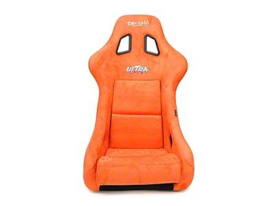 NRG Innovations Prisma Ultra Bucket Seat; Large; Grey Pearlized and Orange Microfiber (Universal; Some Adaptation May Be Required)