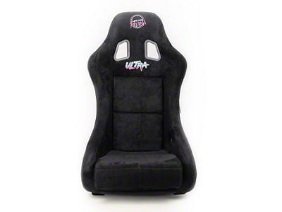 NRG Innovations Prisma Ultra Medium Bucket Seat; Black Alcantara and Gold Back (Universal; Some Adaptation May Be Required)