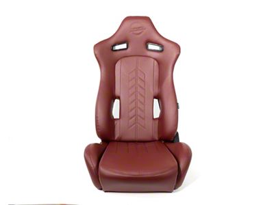 NRG Innovations The Arrow Reclinable Racing Seats; Maroon Leather with Maroon Stitching (Universal; Some Adaptation May Be Required)