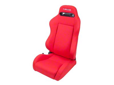 NRG Innovations Type-R Reclinable Racing Seats; Red Cloth with Red Stitching (Universal; Some Adaptation May Be Required)