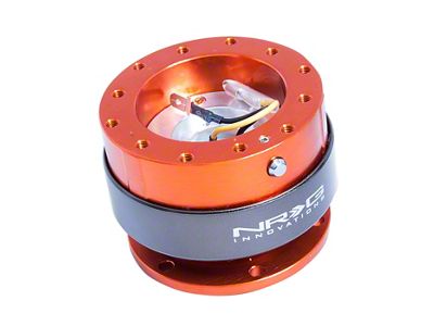 NRG Innovations 2.0 Steering Wheel Hub Quick Release; Orange with Titanium Ring (Universal; Some Adaptation May Be Required)