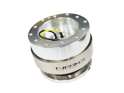 NRG Innovations 2.0 Steering Wheel Hub Quick Release; Silver with Brushed Silver Ring (Universal; Some Adaptation May Be Required)