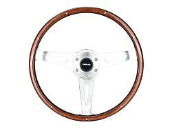 NRG Innovations Classic Wood Grain 380mm Steering Wheel with 9-Rivets; Mahogany (Universal; Some Adaptation May Be Required)