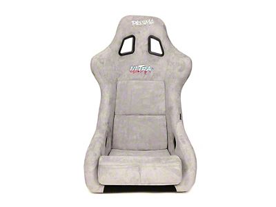 NRG Innovations Prisma Ultra Large Bucket Seat; Gray Alcantara and Gold Back (Universal; Some Adaptation May Be Required)