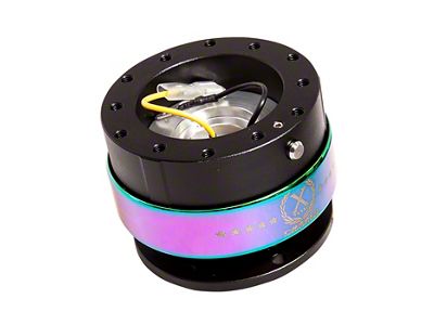 NRG Innovations 2.0 Steering Wheel Hub Quick Release; Black with Neo Chrome Ring (Universal; Some Adaptation May Be Required)