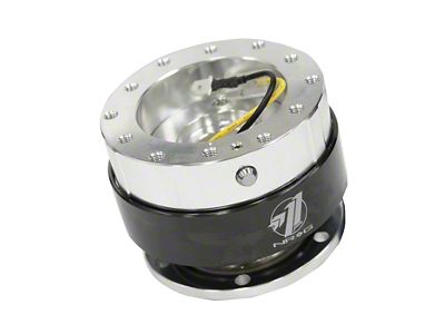 NRG Innovations 1.0 Steering Wheel Hub Quick Release; Silver with Black Chrome Ring (Universal; Some Adaptation May Be Required)