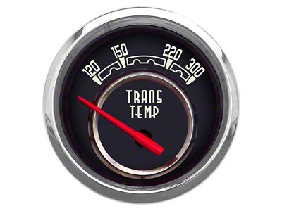 New Vintage USA Woodward Series Transmission Temperature Gauge; Black; 2-1/16-Inch (Universal; Some Adaptation May Be Required)