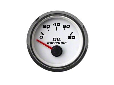 New Vintage USA Performance Series Oil Pressure Gauge with Sender; 100 PSI; White; 2-1/16-Inch (Universal; Some Adaptation May Be Required)