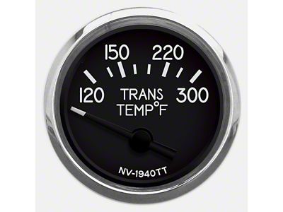 New Vintage USA 1940 Series Transmission Temperature Gauge with Sender; Black; 2-1/16-Inch (Universal; Some Adaptation May Be Required)