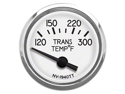 New Vintage USA 1940 Series Transmission Temperature Gauge with Sender; White; 2-1/16-Inch (Universal; Some Adaptation May Be Required)