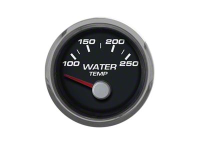 New Vintage USA Performance Series Water Temperature Gauge with Sender; Black; 2-1/16-Inch (Universal; Some Adaptation May Be Required)