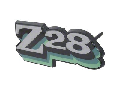 1978 Camaro Z28 Nameplate Front Grill Emblem; Green / Light Green