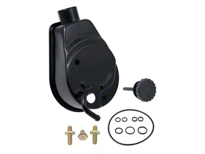 1970-1972 Camaro Power Steering Reservoir; with Hardware; Black Powder Coated