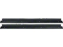 1982-1992 Camaro Door Sill Plates; Black; with Fisher Coach Logo; Pair