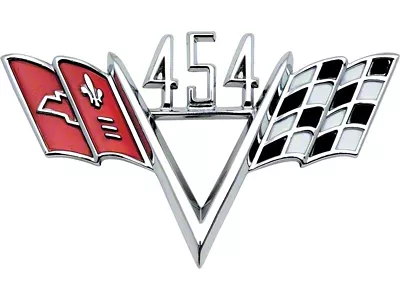 1967-1975 Camaro 454 Crossed Flags Front Fender Emblem; Each