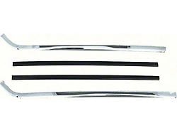 1967-1969 Camaro Quarter Window Vertical Chrome Moldings; Pair